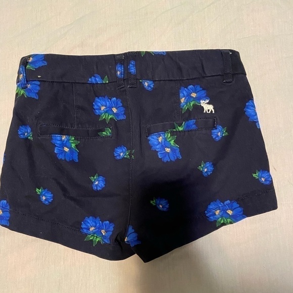 Abercrombie & Fitch Womens Shorts Size 00 w24 Blue Bright Blue Flowers EUC - Picture 4 of 4